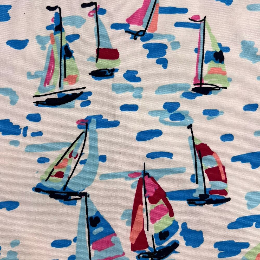 Talbots Sailboat Print Canvas Twill A-Line Skirt White Nautical Summer Size 12 - Picture 3 of 9